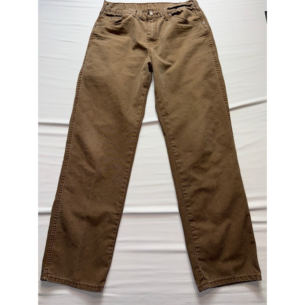 Wrangler Carpenter Pants Mens 32x32 Brown Duck‎ Canvas Workwear Trousers W416182